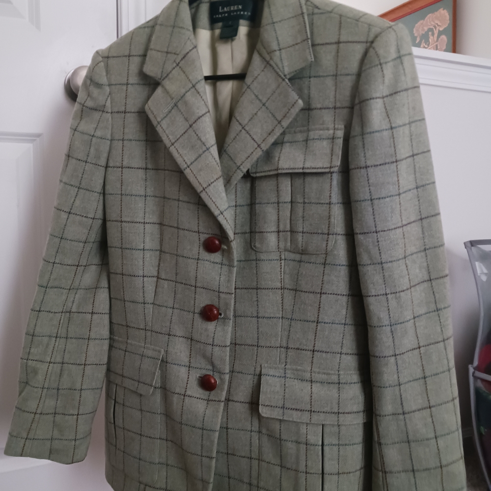 Lauren Ralph Lauren Gray Plaid Blazer